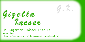 gizella kacser business card